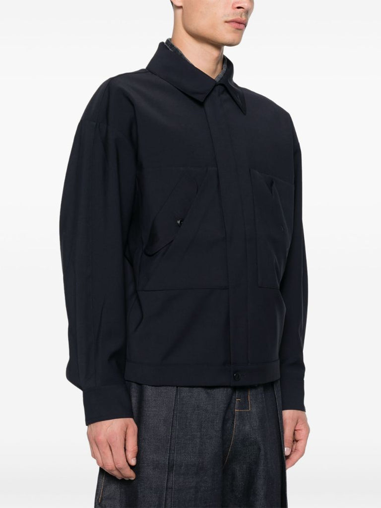 Blue Flap-pocket Bomber Jacket