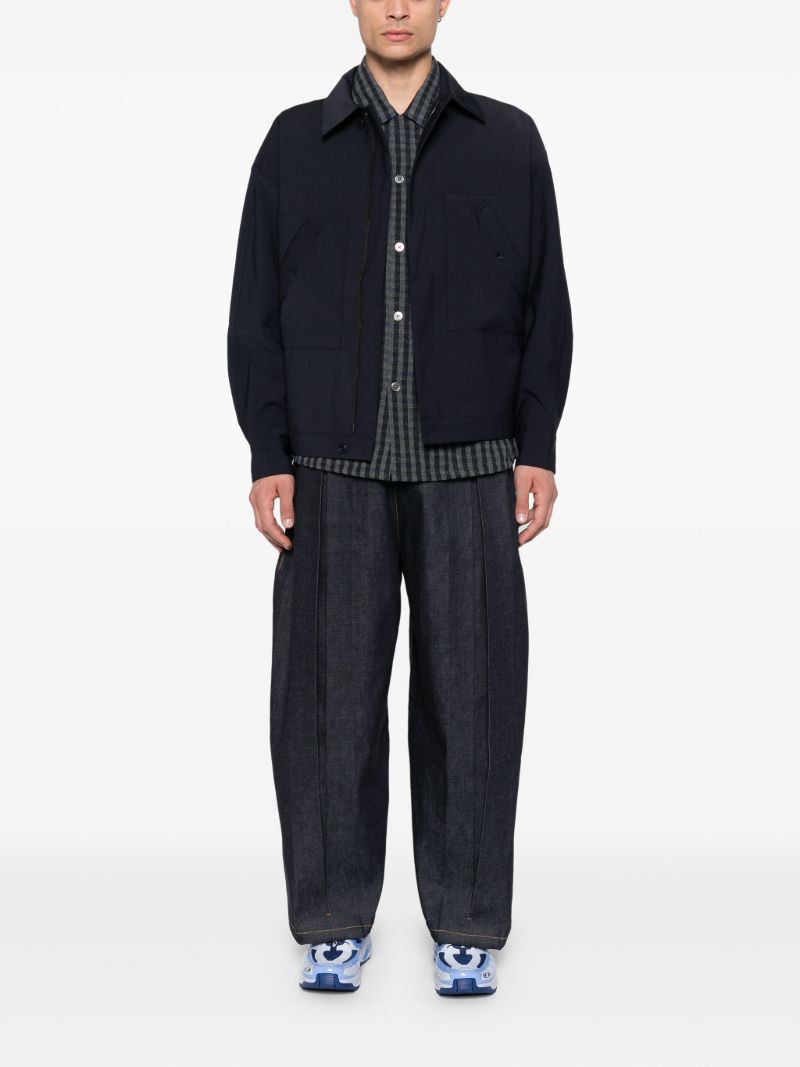 Blue Flap-pocket Bomber Jacket
