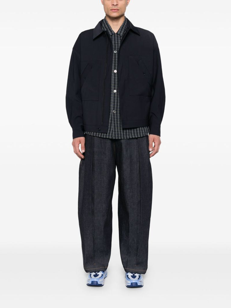 Blue Flap-pocket Bomber Jacket