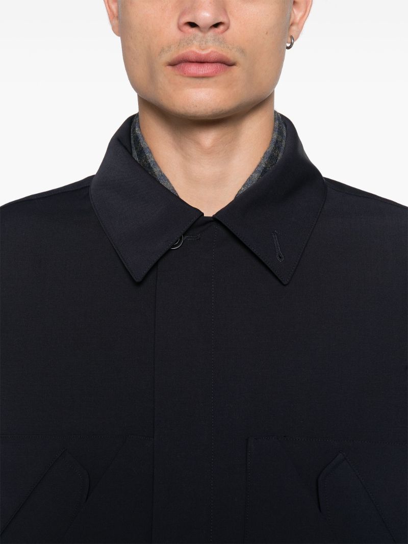 Blue Flap-pocket Bomber Jacket