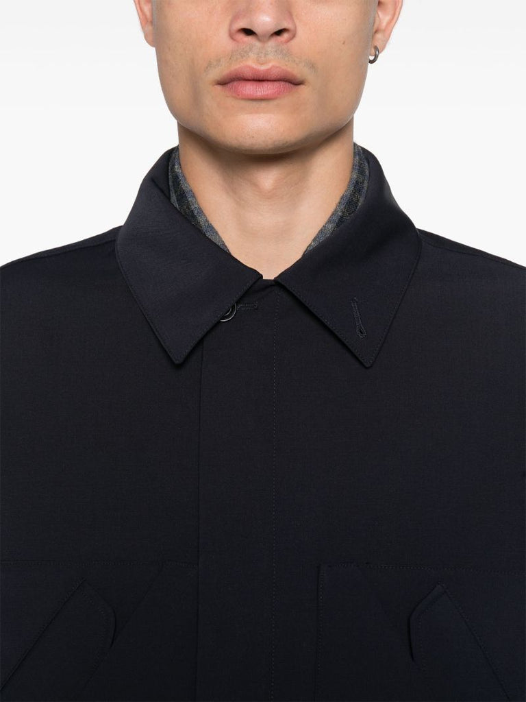 Blue Flap-pocket Bomber Jacket