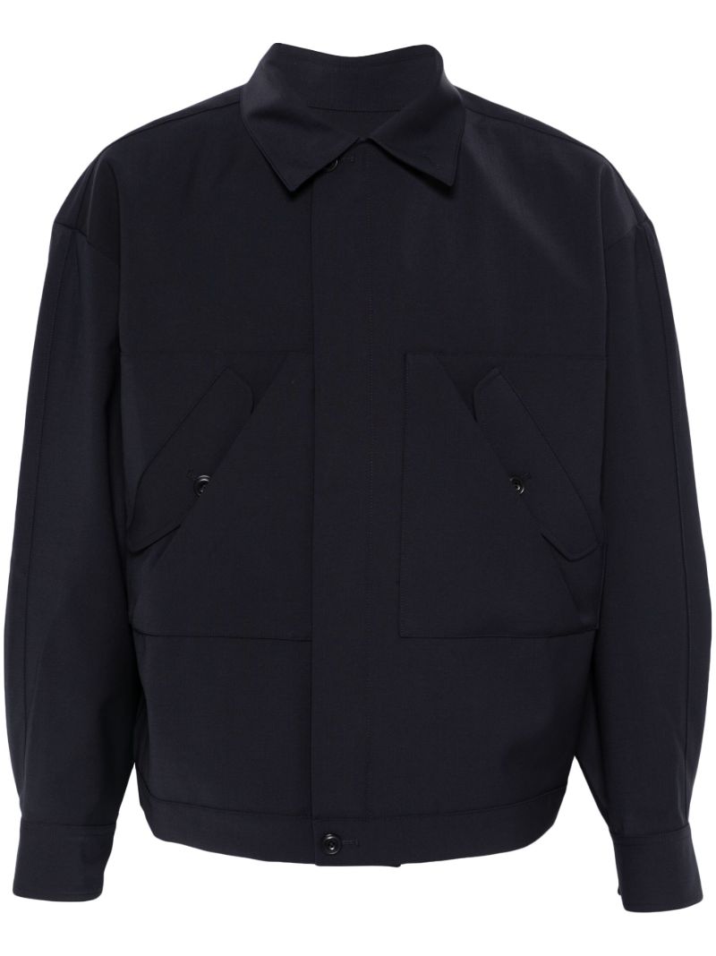 Blue Flap-pocket Bomber Jacket