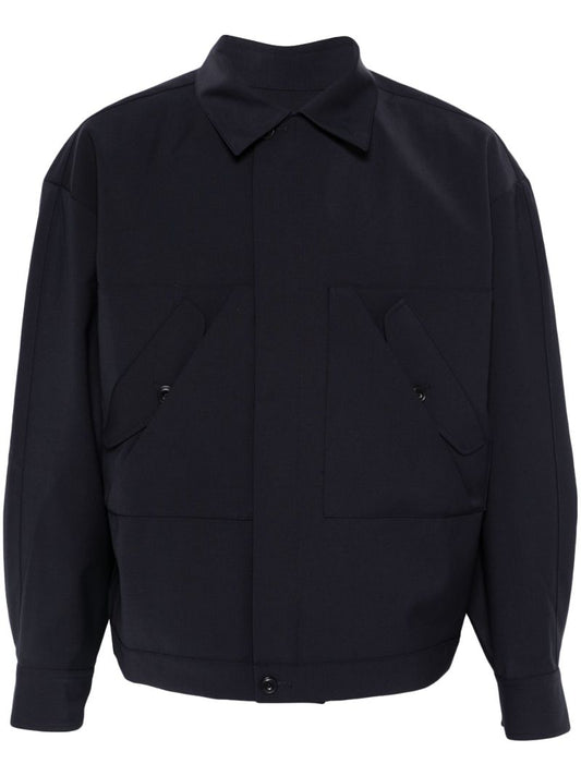 Blue Flap-pocket Bomber Jacket