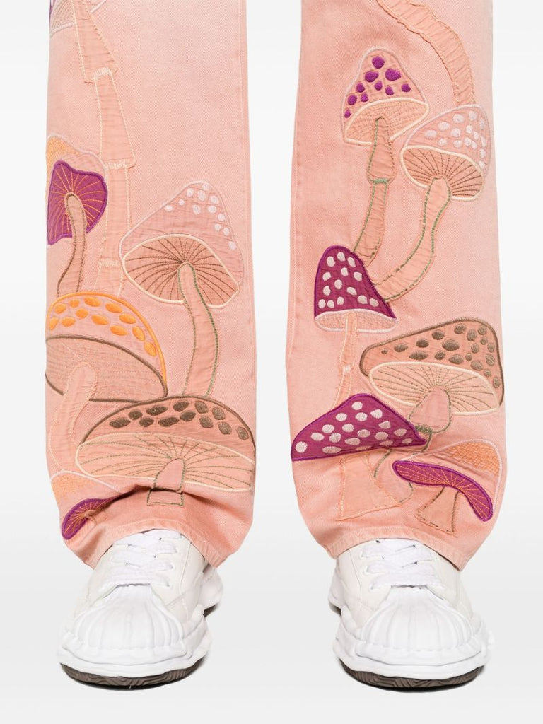 Pink Psychedelic Mid-rise Straight-leg Jeans