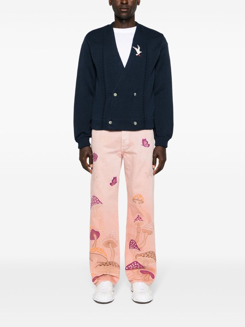 Pink Psychedelic Mid-rise Straight-leg Jeans