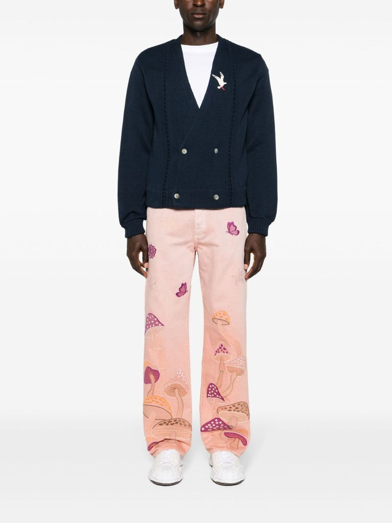 Pink Psychedelic Mid-rise Straight-leg Jeans