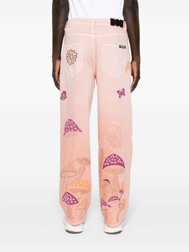 Pink Psychedelic Mid-rise Straight-leg Jeans