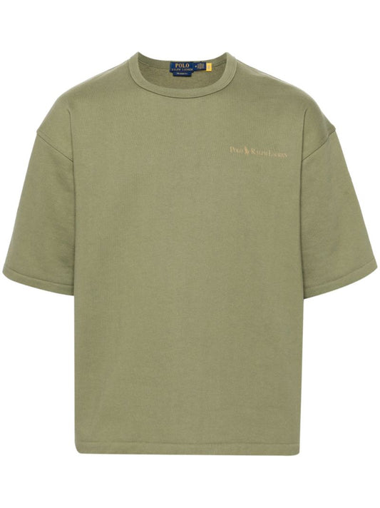 Olive Green Logo Print T-shirt