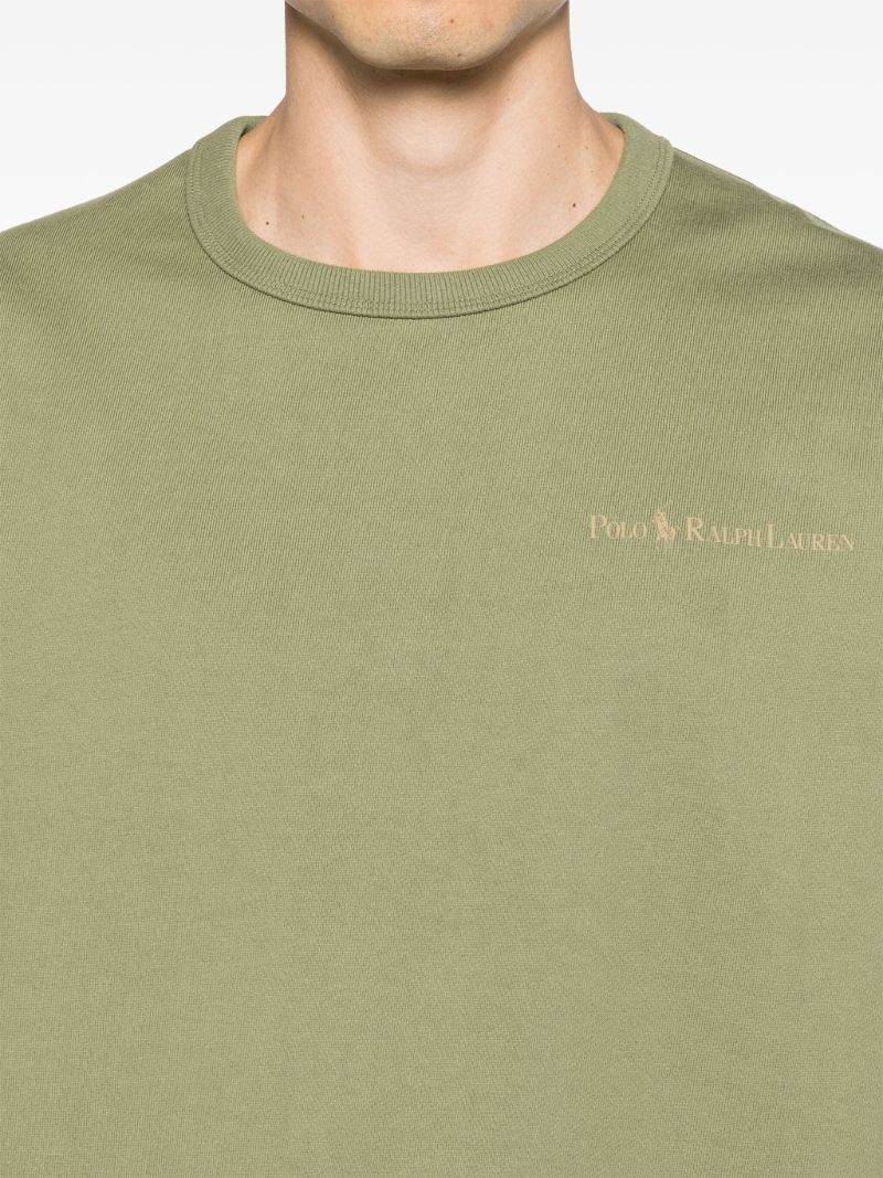 Olive Green Logo Print T-shirt