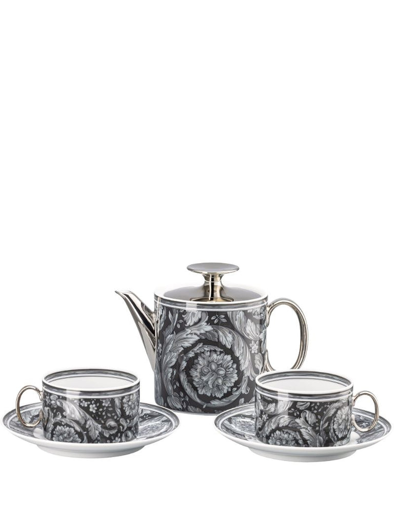 Black Barocco Haze Porcelain Tea Set