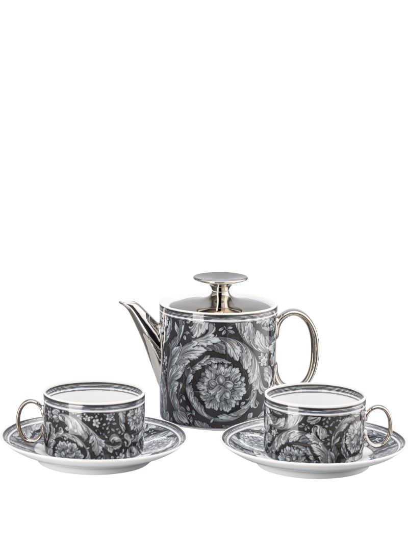 Black Barocco Haze Porcelain Tea Set