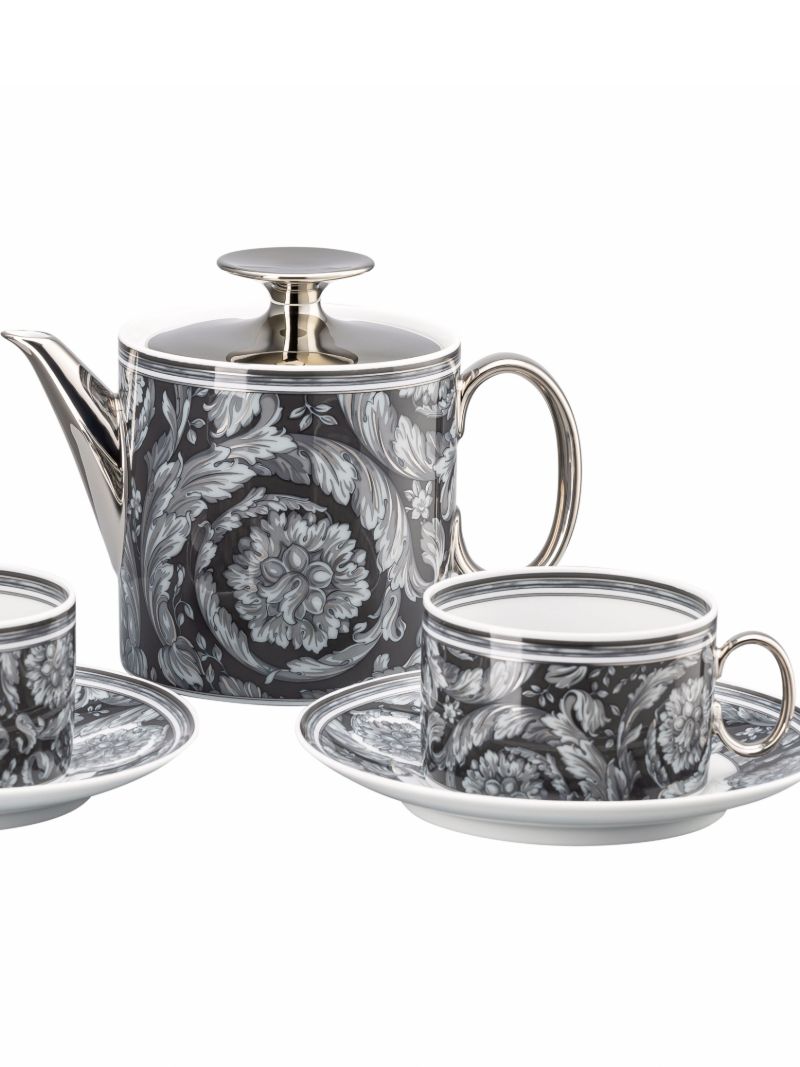 Black Barocco Haze Porcelain Tea Set