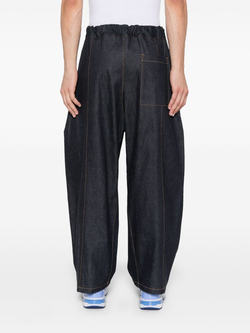 Blue Box-pleat Jeans