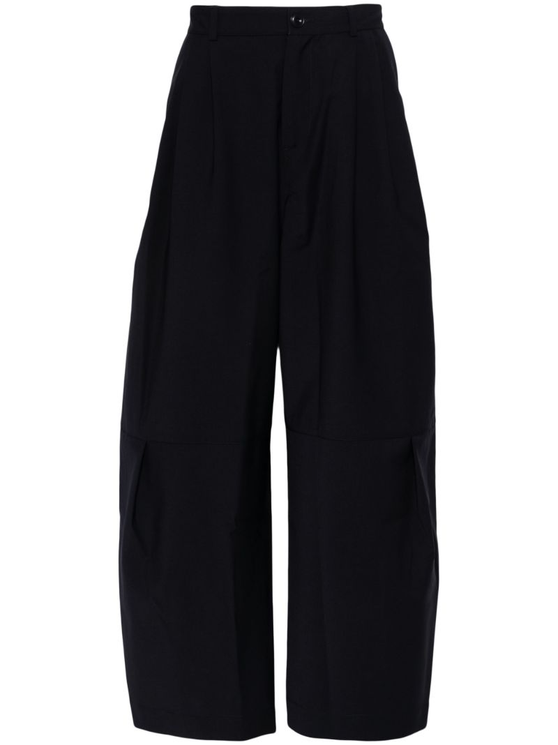 Blue Box-pleat Trousers