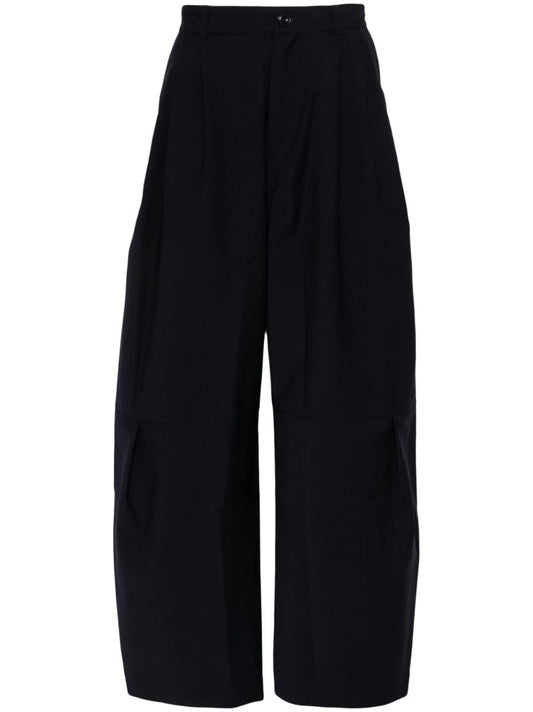 Blue Box-pleat Trousers