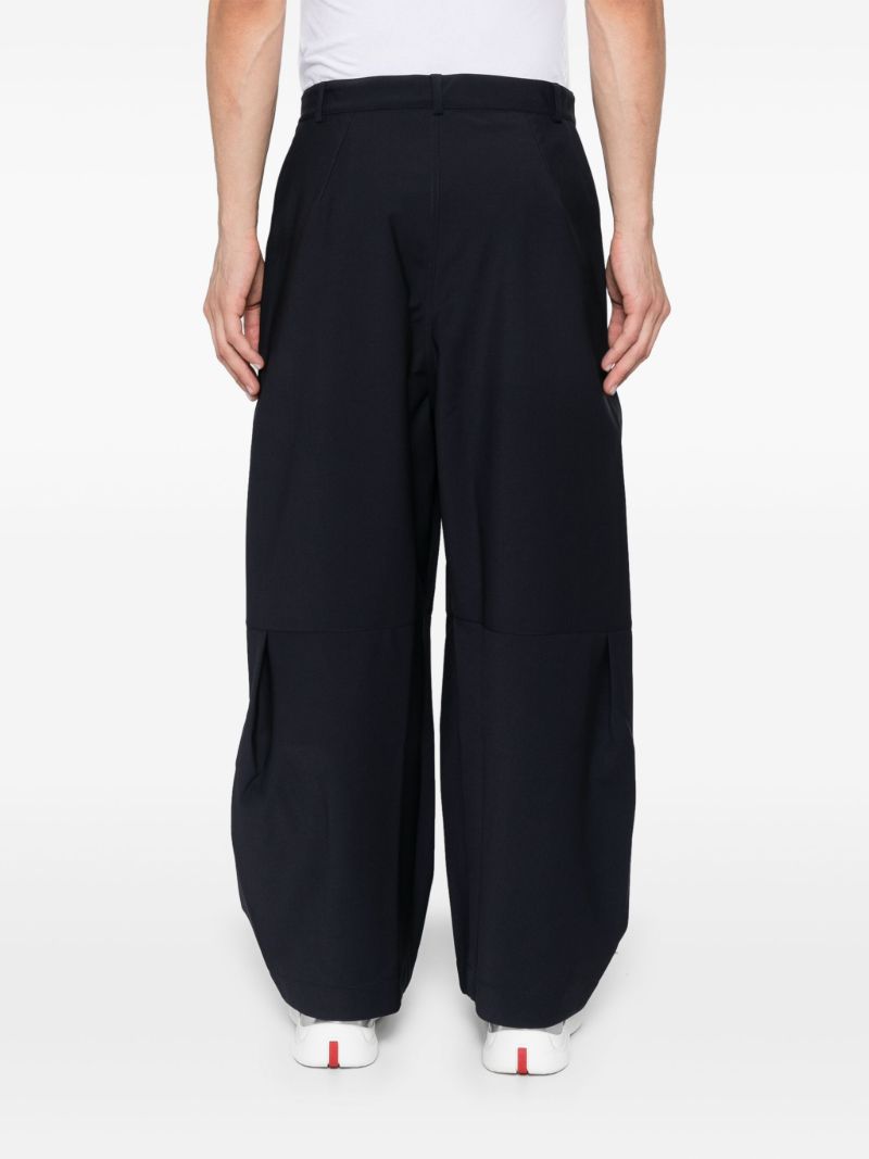 Blue Box-pleat Trousers