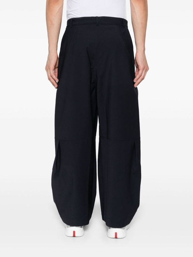 Blue Box-pleat Trousers