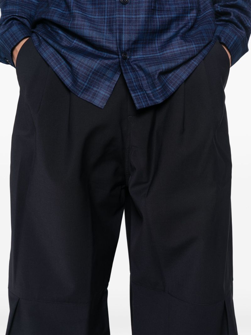 Blue Box-pleat Trousers