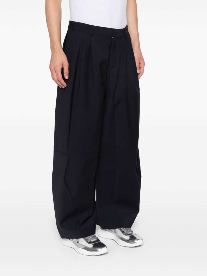 Blue Box-pleat Trousers