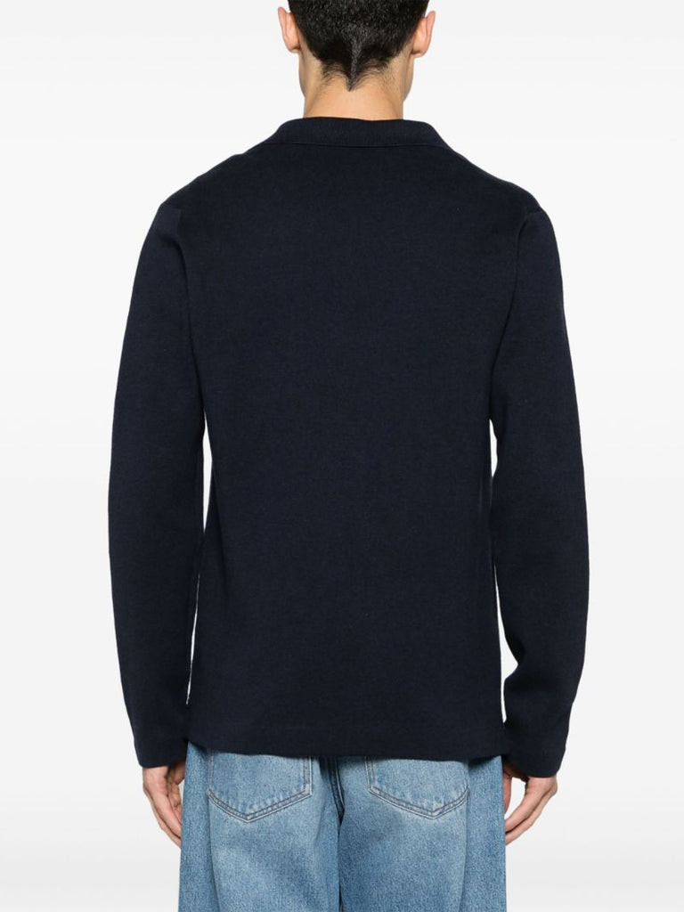Navy Blue Pony Embroidery Shirt