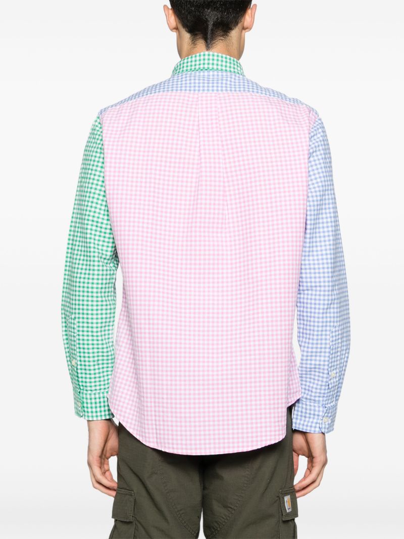 Pink, Green and Blue Checkered Logo Patch Shirt