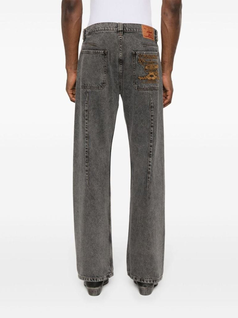 Grey Organic Cotton Straight-leg Jeans