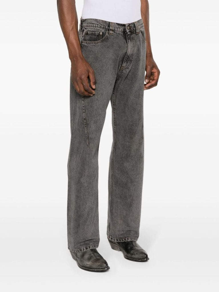 Grey Organic Cotton Straight-leg Jeans