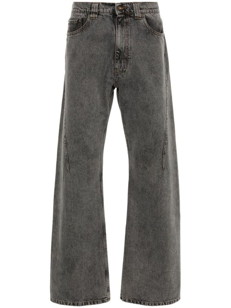 Grey Organic Cotton Straight-leg Jeans