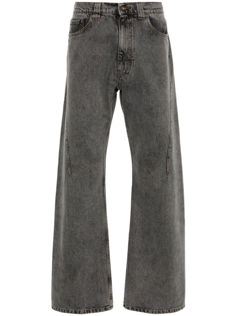 Grey Organic Cotton Straight-leg Jeans
