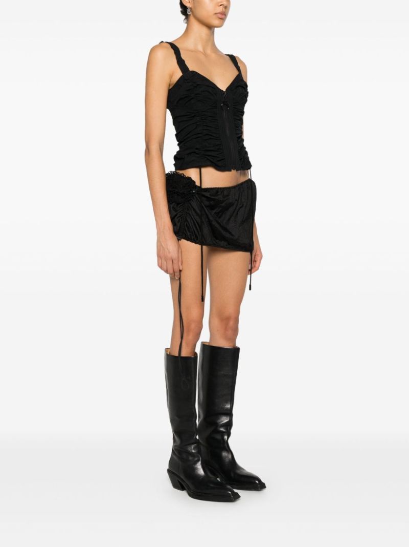 Gathered Zipped Tank Top
