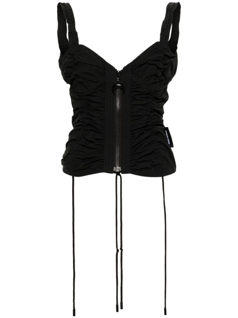 Gathered Zipped Tank Top
