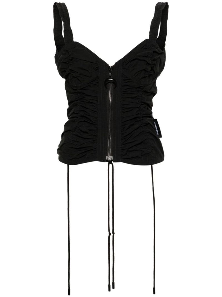 Gathered Zipped Tank Top