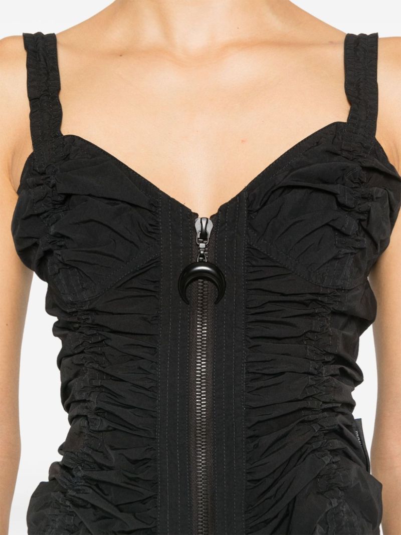 Gathered Zipped Tank Top