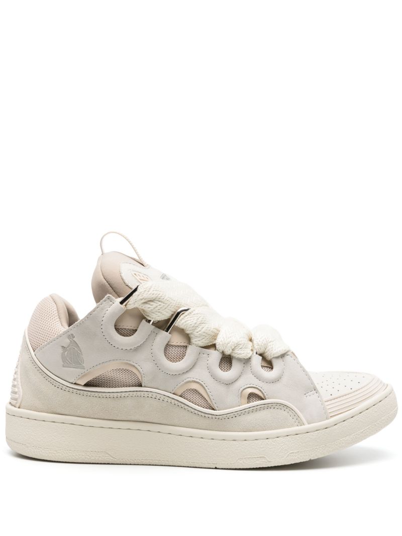 Neutral Curb Panelled Sneakers