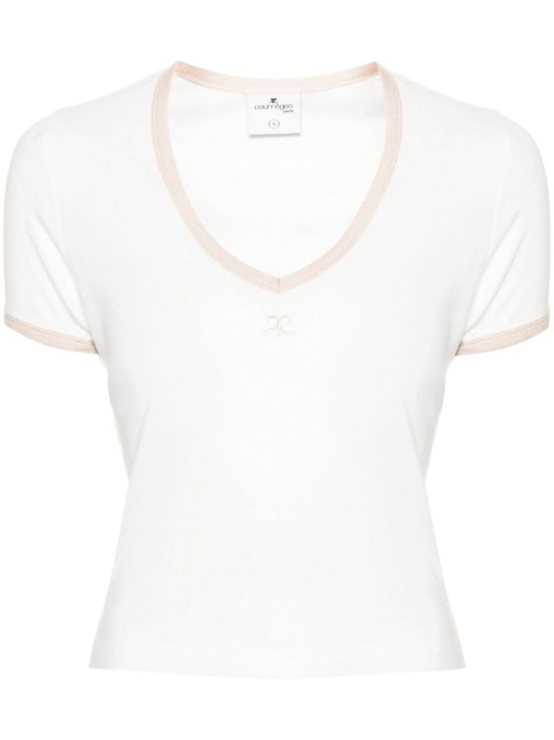 White Logo-appliquÃ© Cotton T-shirt