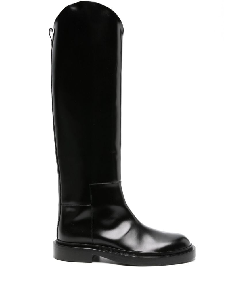 Black Knee-high Leather Boots