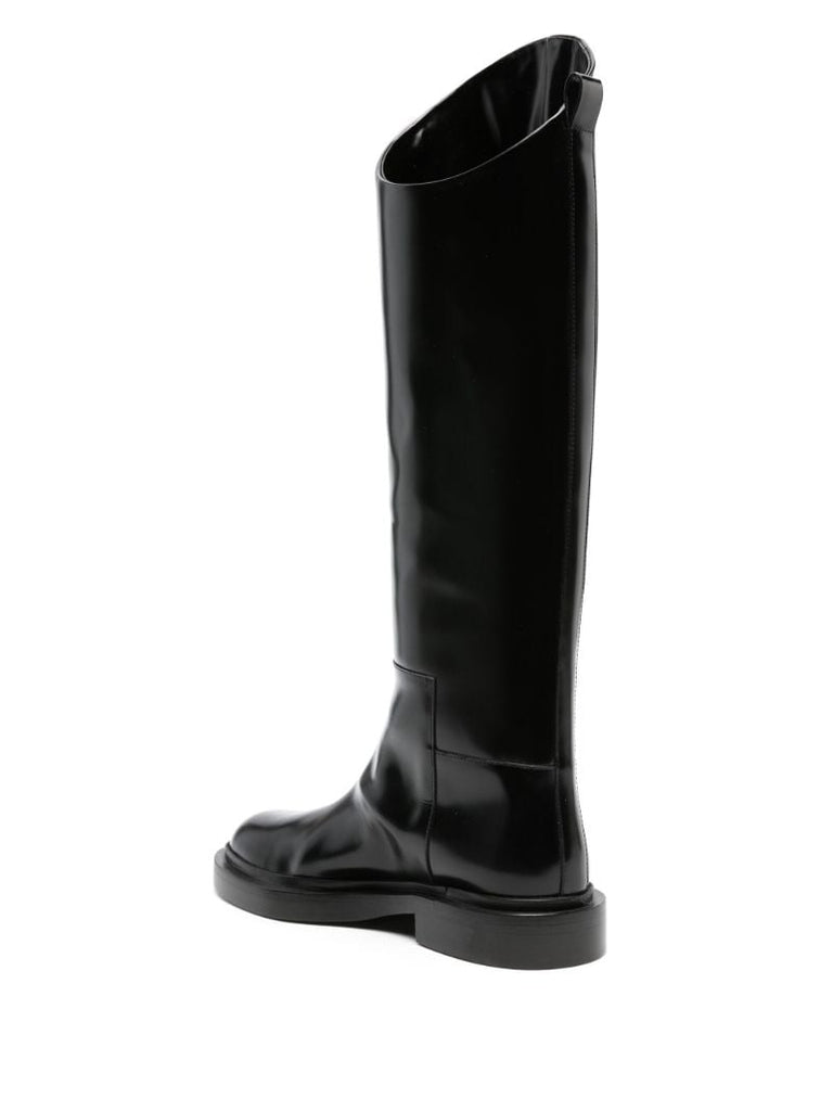 Black Knee-high Leather Boots