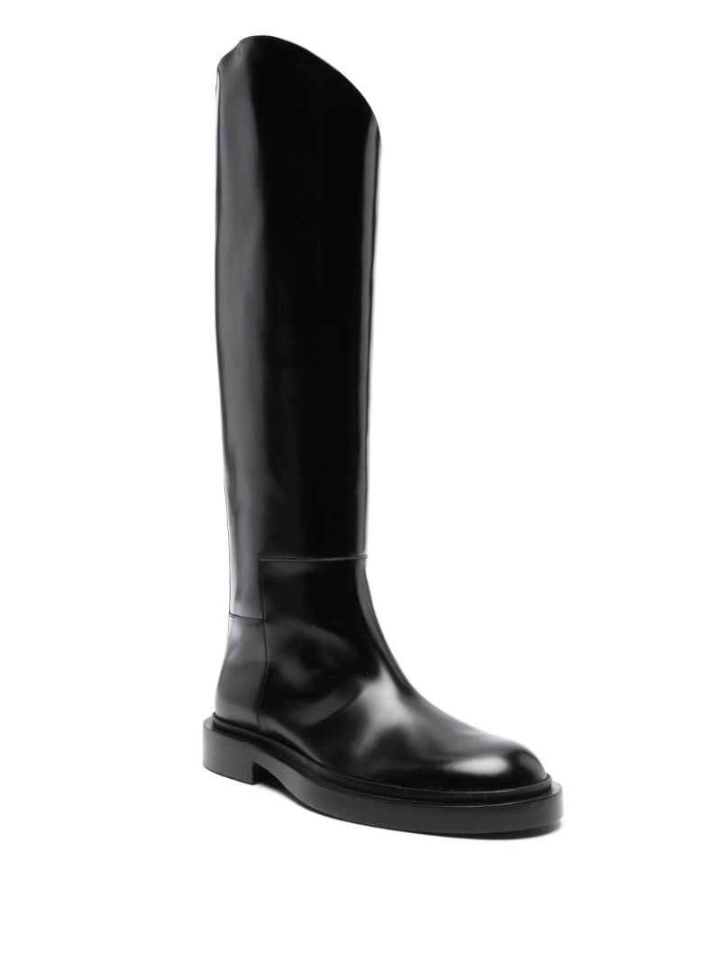 Black Knee-high Leather Boots
