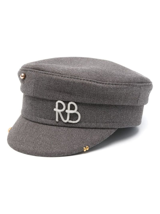 Grey Logo-plaque Baker Boy Hat