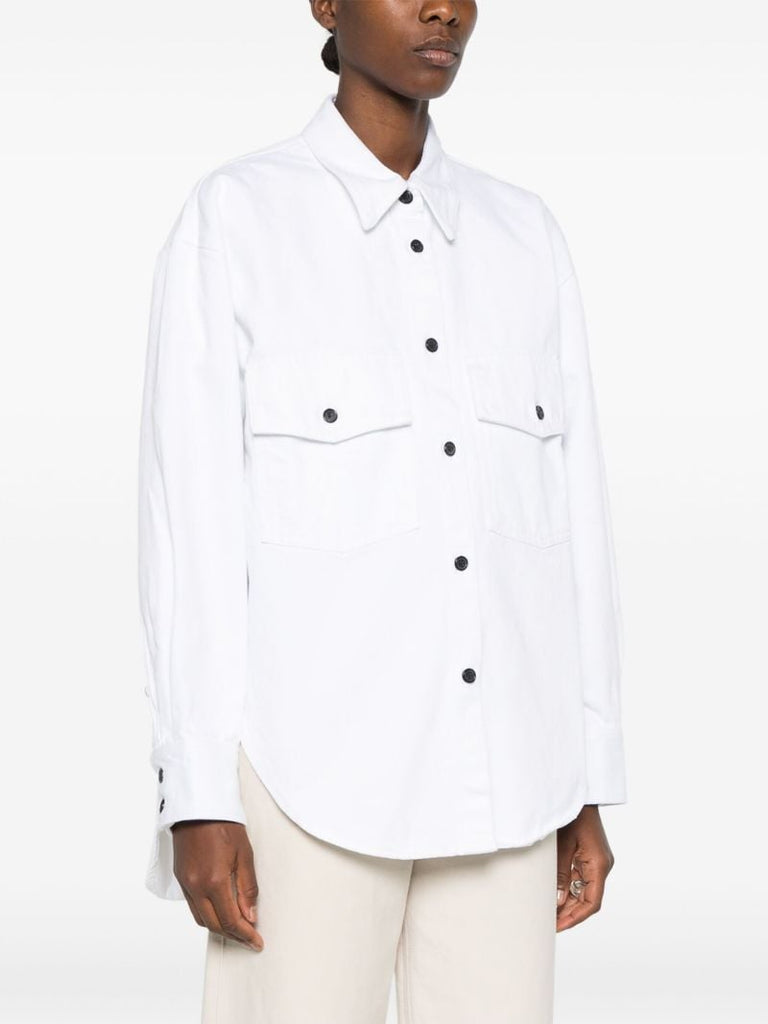 White Mahmet Cotton Denim Shirt