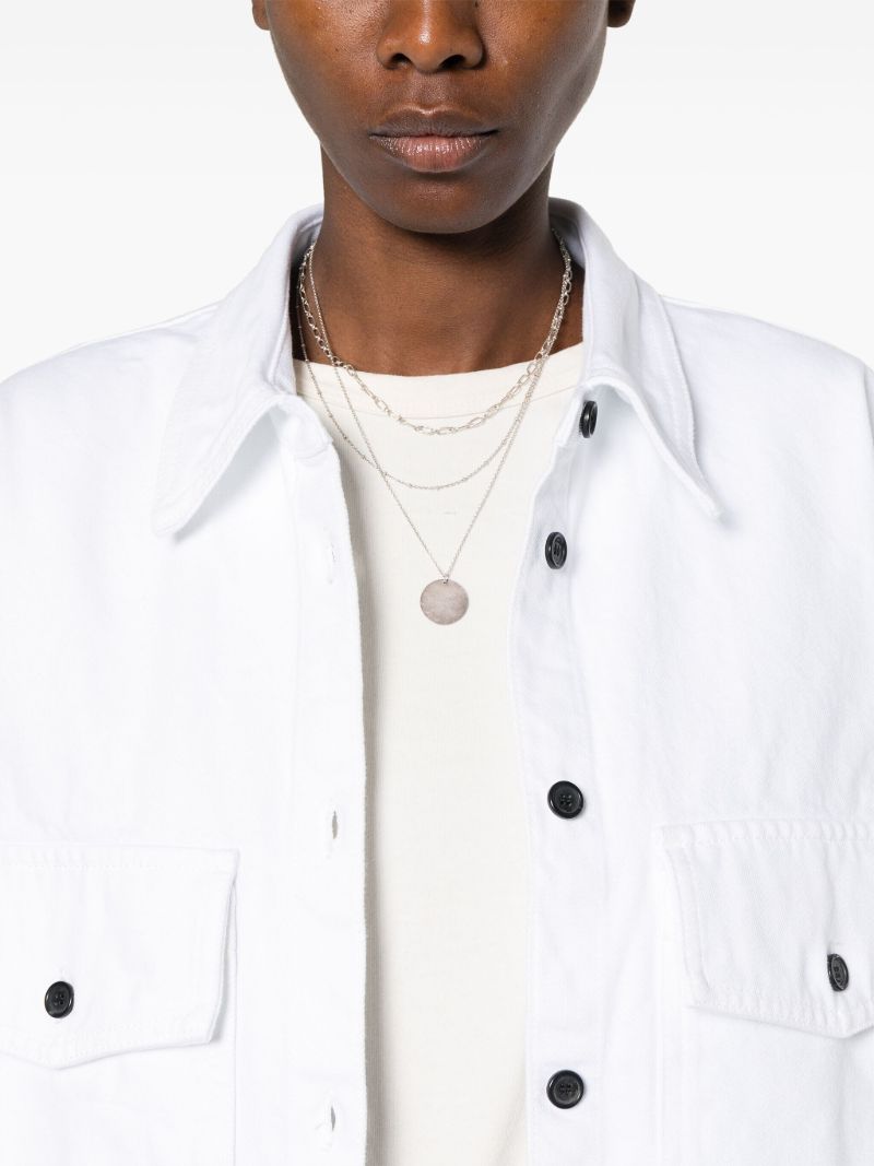 White Mahmet Cotton Denim Shirt