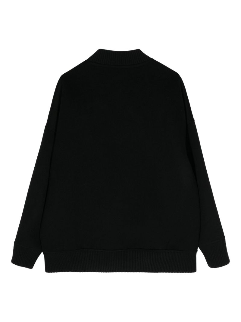 Black Zip-up Cashmere Cardigan