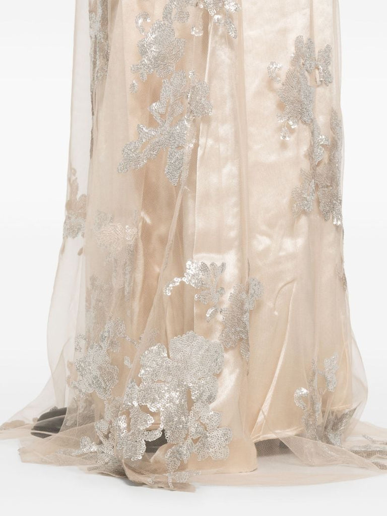 Sequinned Floral Maxi Dress