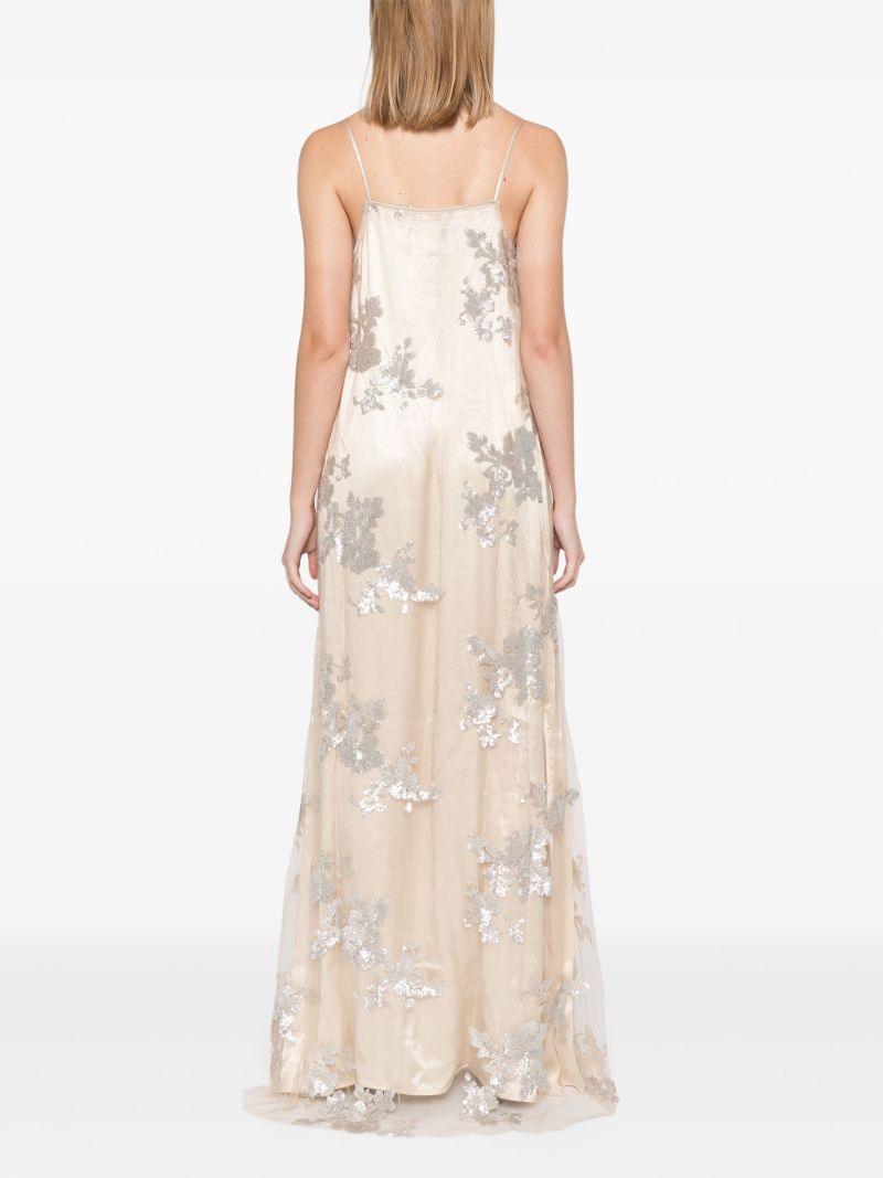 Sequinned Floral Maxi Dress