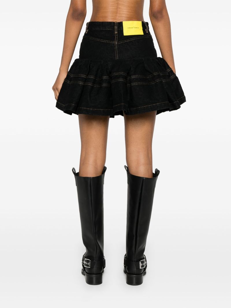 Ruffled Denim Skirt