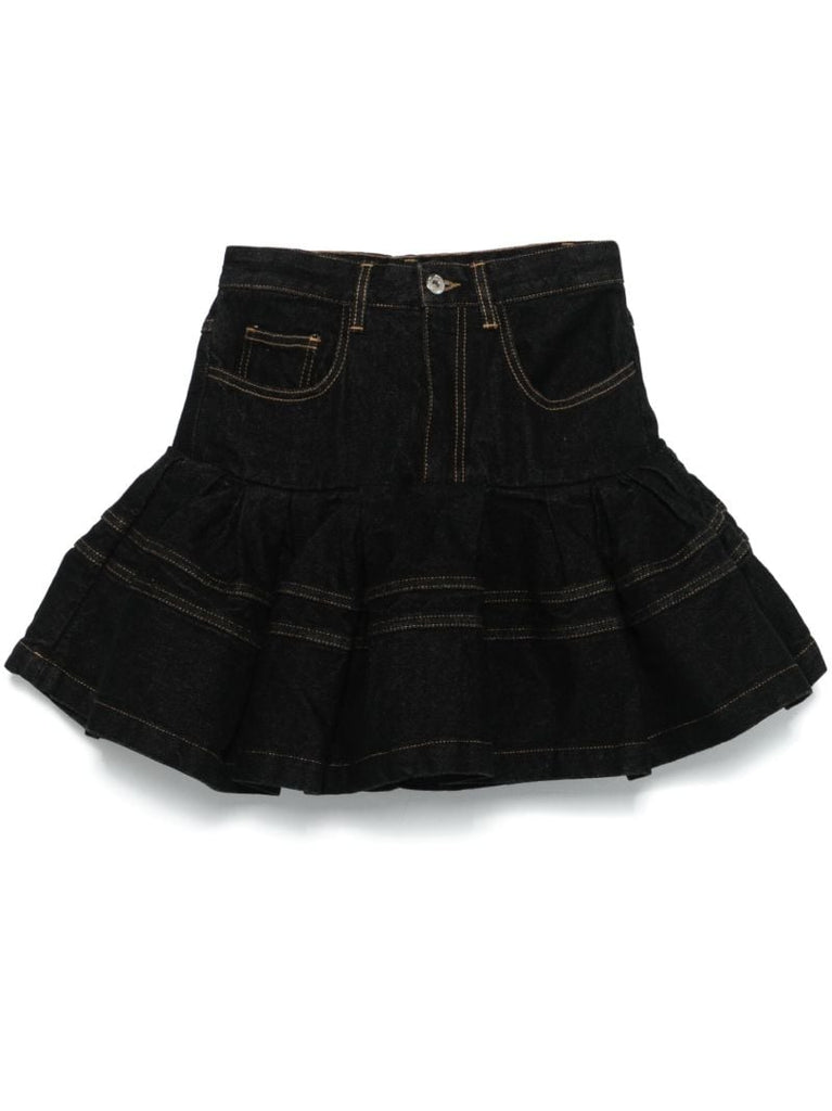Ruffled Denim Skirt
