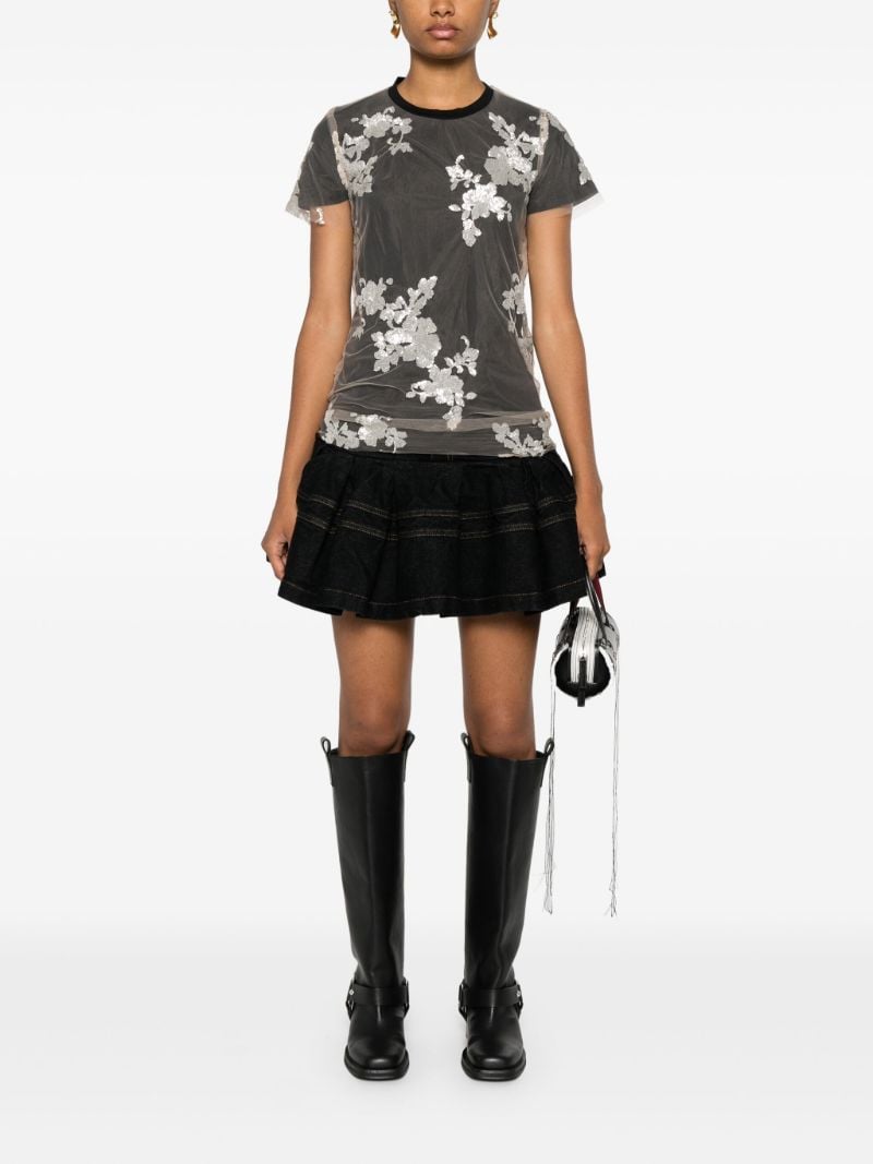 Ruffled Denim Skirt