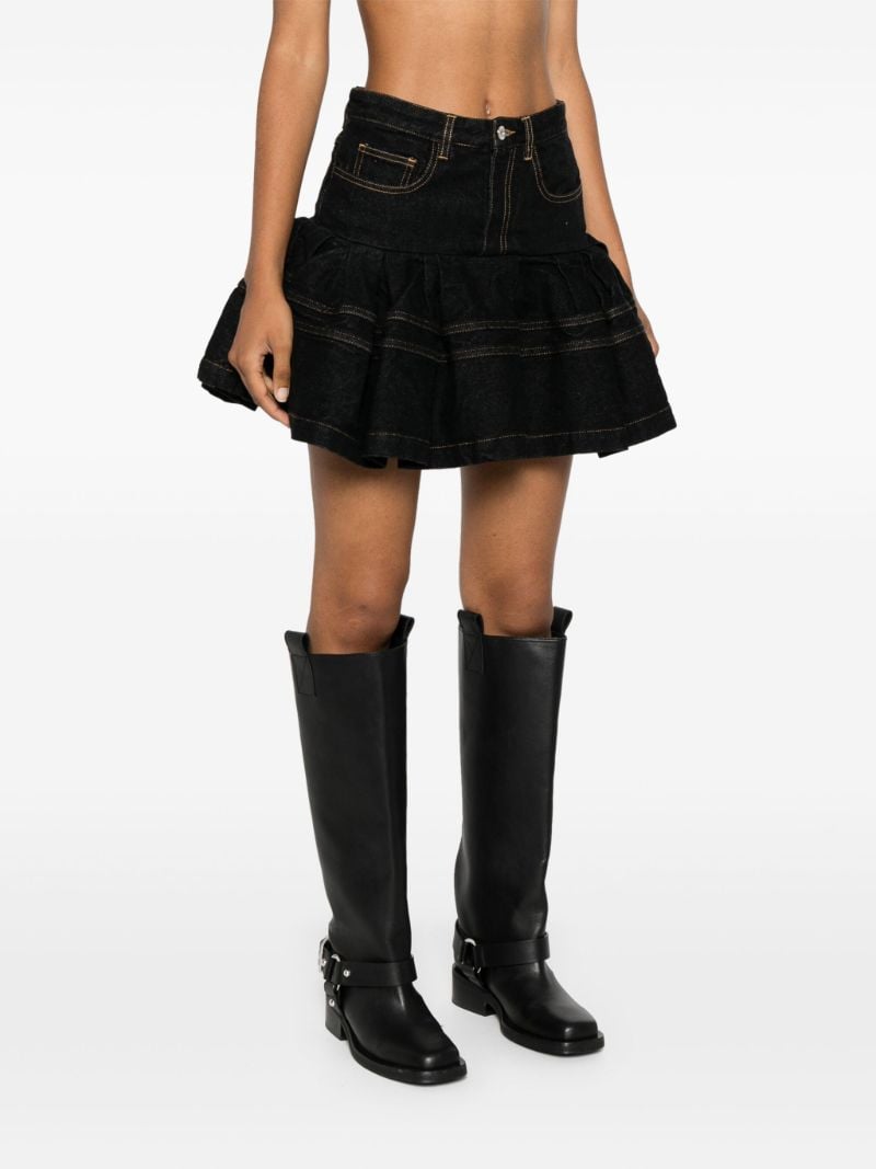 Ruffled Denim Skirt