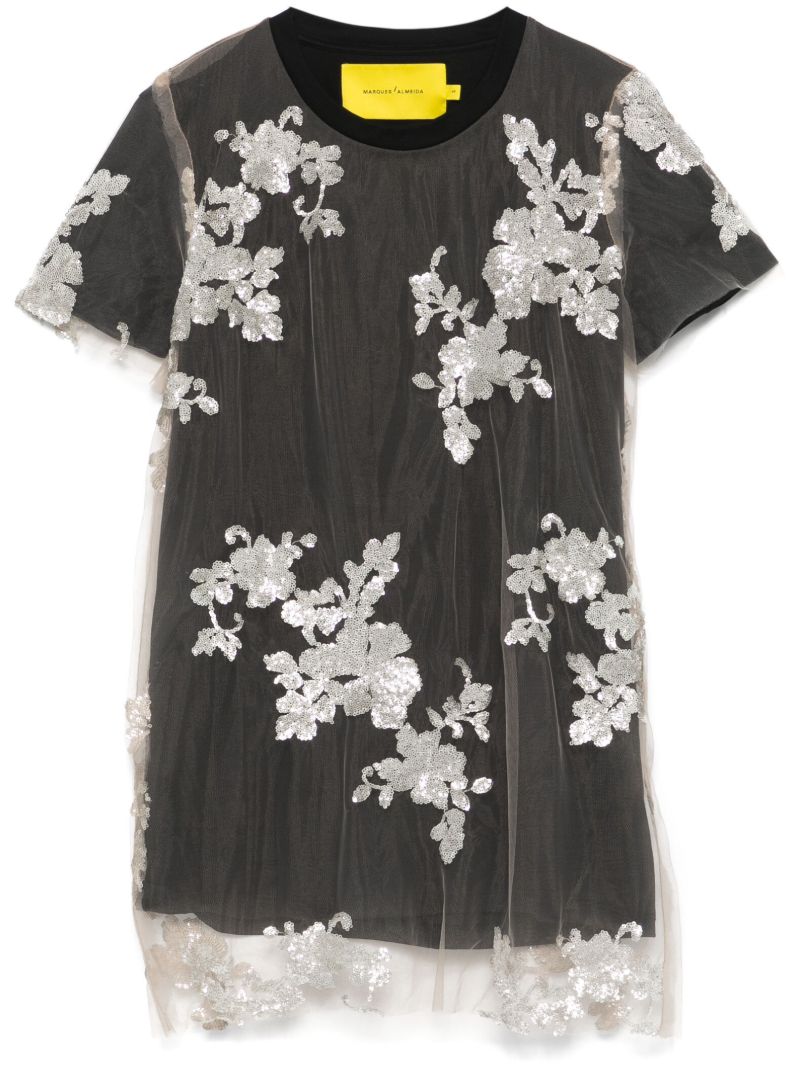 Sequinned Floral T-shirt