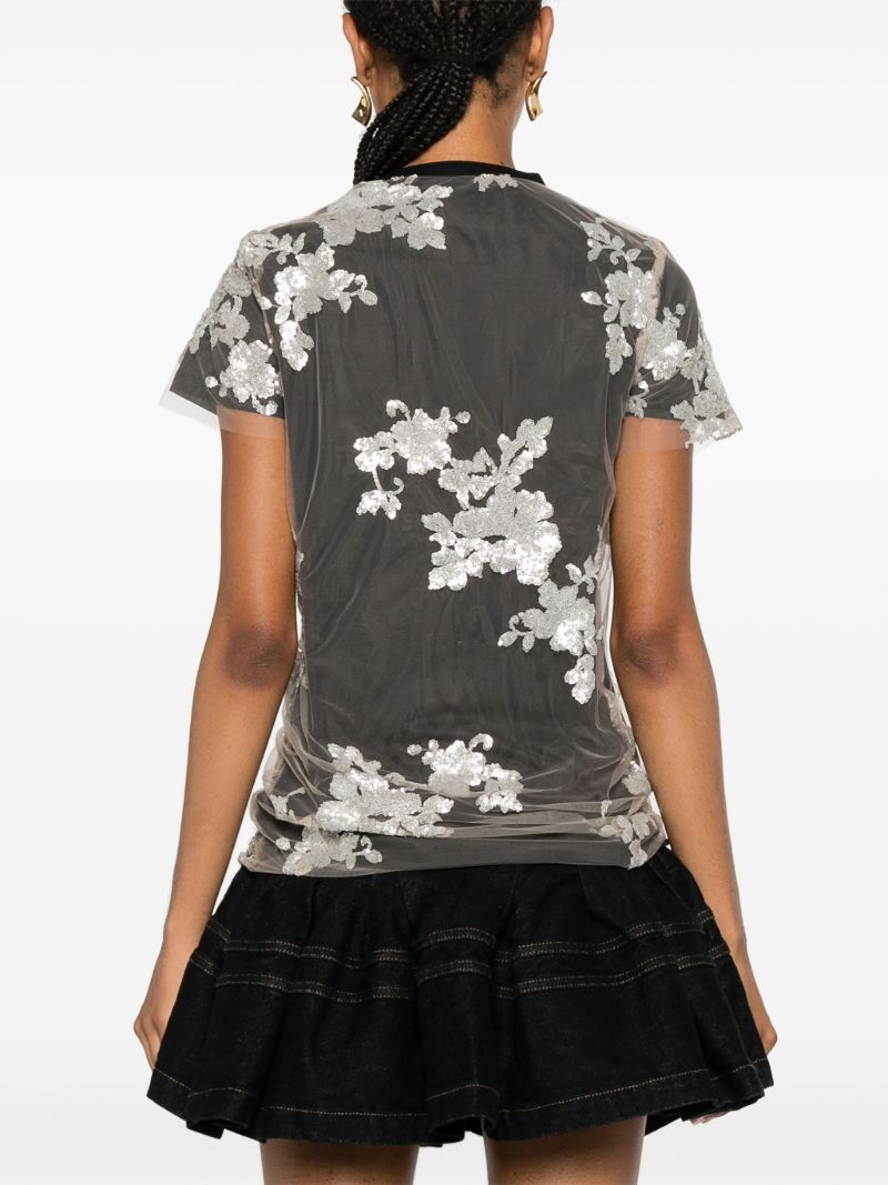 Sequinned Floral T-shirt